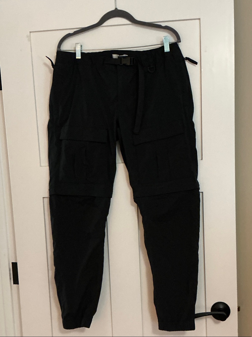 bp Black Men's Cargo Pants with Utility Belt